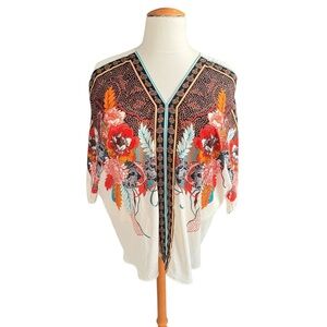 Rose + Olive Floral Kimono Blouse 1X – Boho Resort Preppy Fishermancore Top L19
